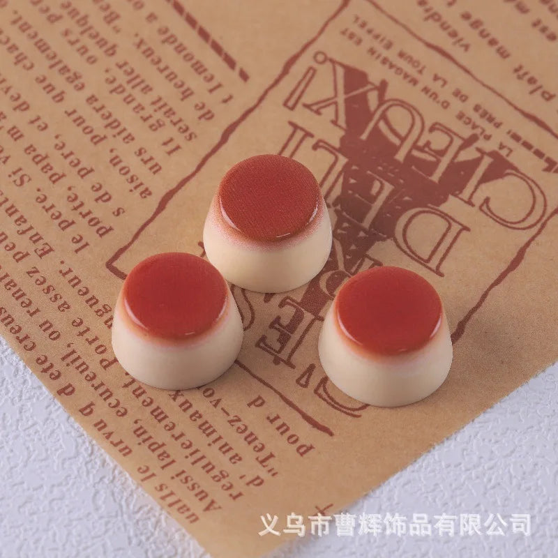 100Pcs Simulation Bear Egg Tart Bread Resin Cute Cabochons Scrapbook Craft DIY Jewelry Making Miniature Dollhouse Accessories