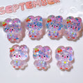 100Pcs Kawaii Glitter Cartoon Panda Bear Flat Back Resin Cabochon Scrapbook Crafts DIY Hair Accessories Phone Decor