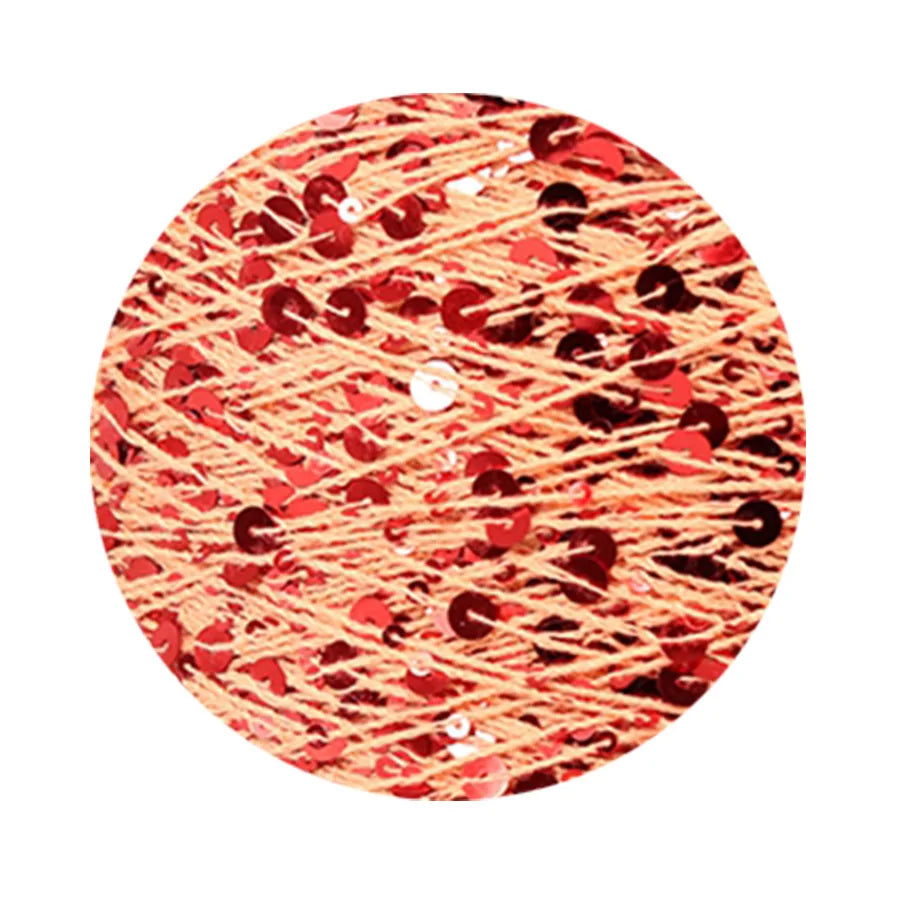 COOMAMUU 50/Ball пряжа 140M Hand Knitting Cotton Yarn 3mm+6mm Sequins Yarn DIY for Woman Woollen Sweater Hat Scarf Supplier