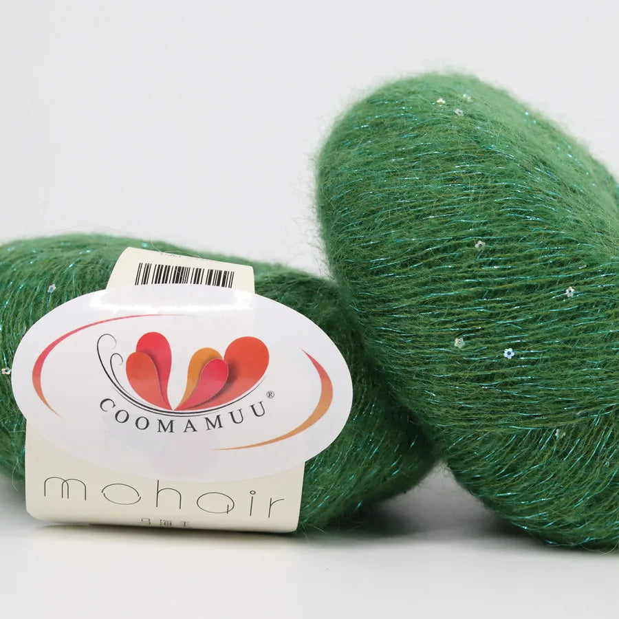 25G Sequins Mohair Yarn Soft Gold Silver Thread Sparkly Thin Wool Yarn for Hand Knitting Silk Thread Fashion Spandex Yarns