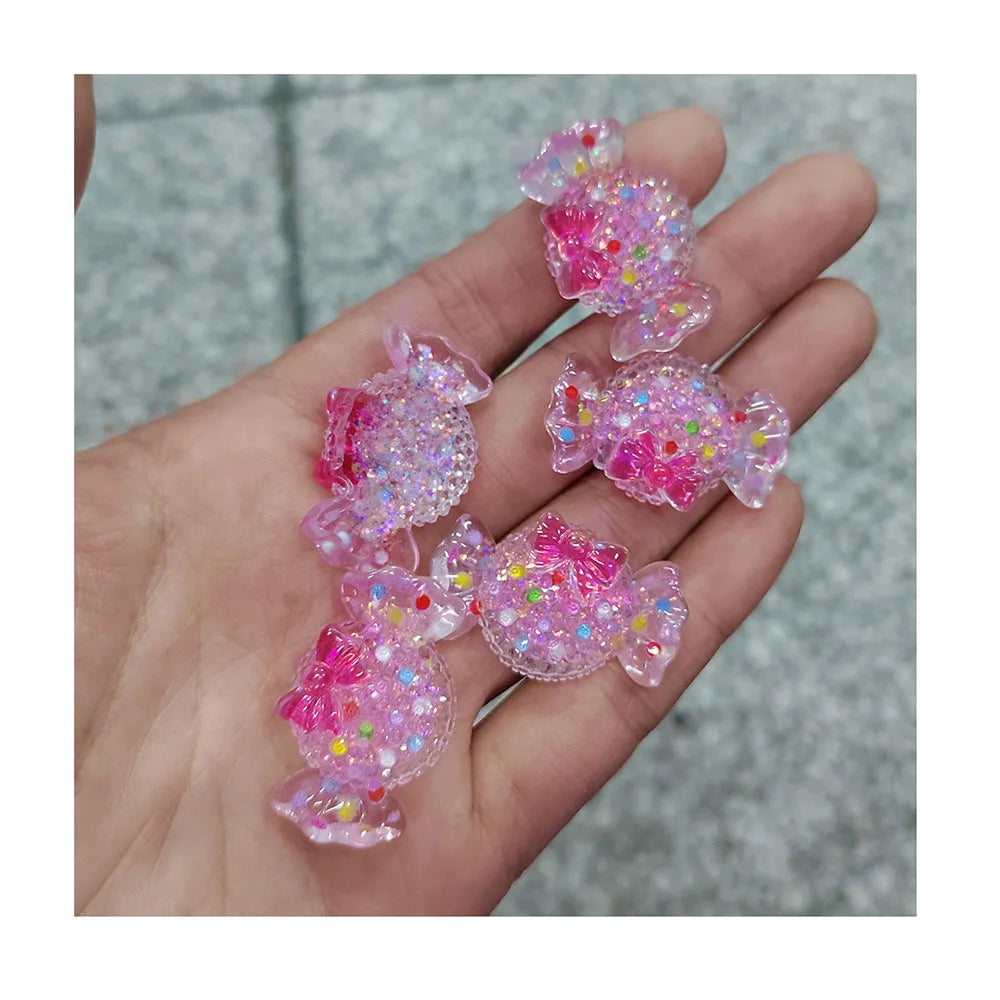 100Pcs Cute Cartoon Rabbit Strawberry Candy Ice Cream Resin Flat Back Cabochon Scrapbook Kawaii DIY Jewellery Charm Hair Bow Dec