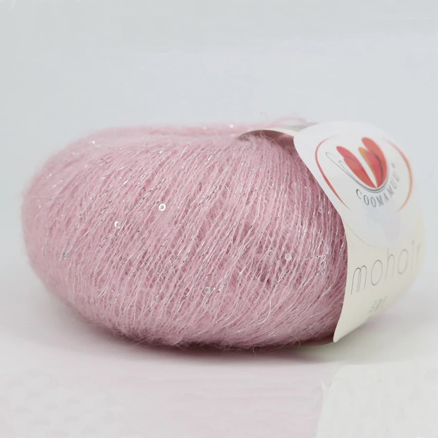 25G Sequins Mohair Yarn Soft Gold Silver Thread Sparkly Thin Wool Yarn for Hand Knitting Silk Thread Fashion Spandex Yarns