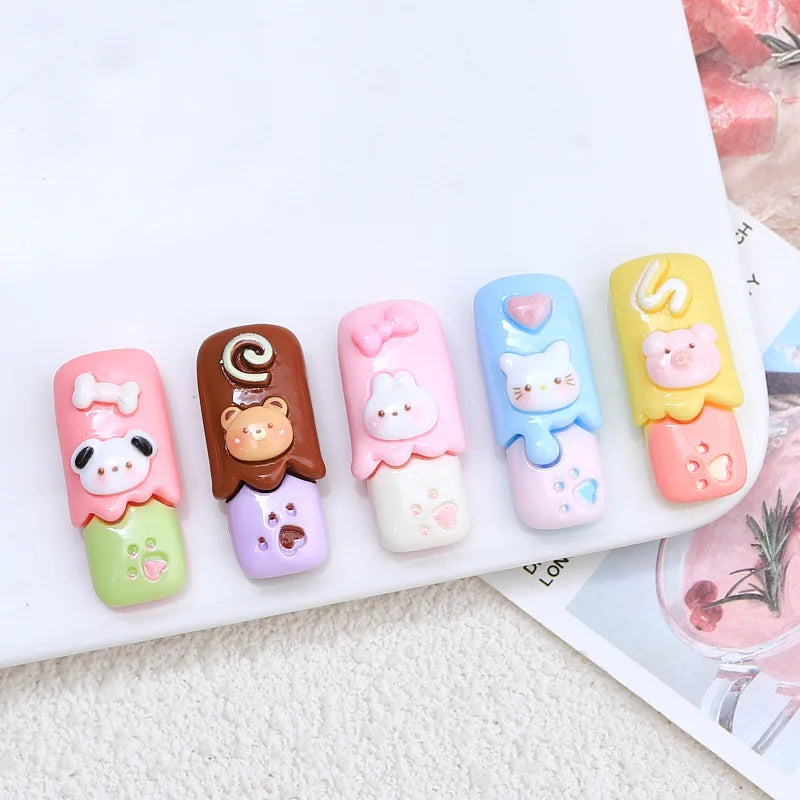 100Pcs Simulation Cartoon Chocolate Bar Resin Cabochon Scrapbook for Phone Decoration DIY Jewelry Making Dollhouse Accessories