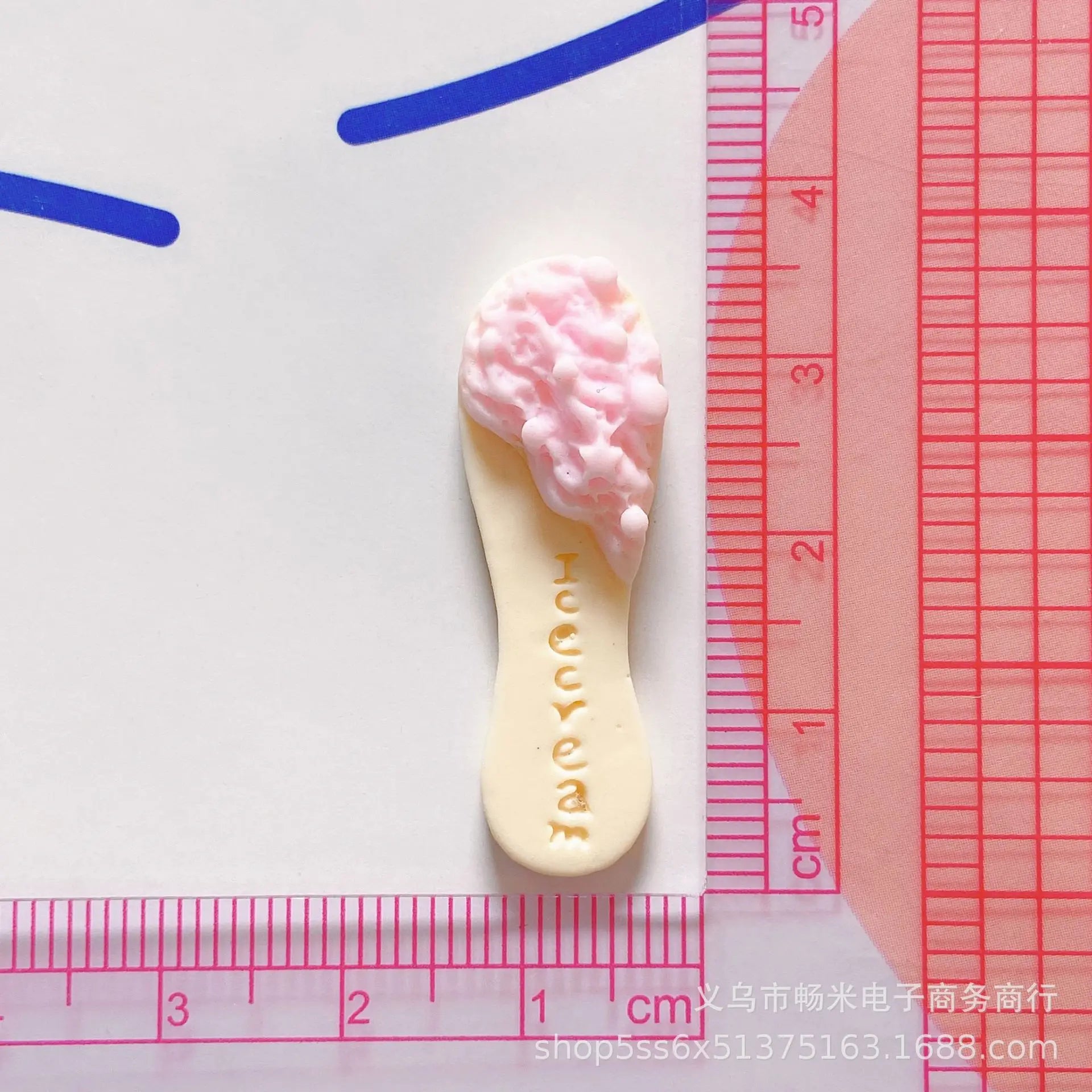 100pcs Macaron Simulation Ice Cream Spoon Flat Back Resin Cabochon Mini Food Scrapbook Craft DIY Miniature Dollhouse Accessories