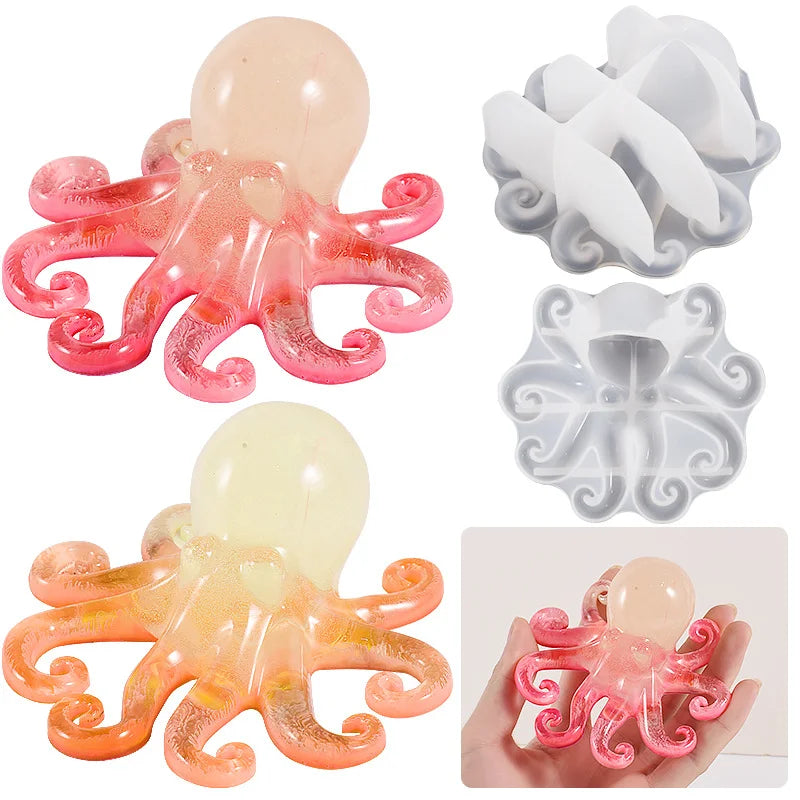 1 DIY Marine Octopus Epoxy Resin Mold, Animal Silicone Resin Mold, Suitable for DIY Craftsmanship, Resin Casting, Gypsum