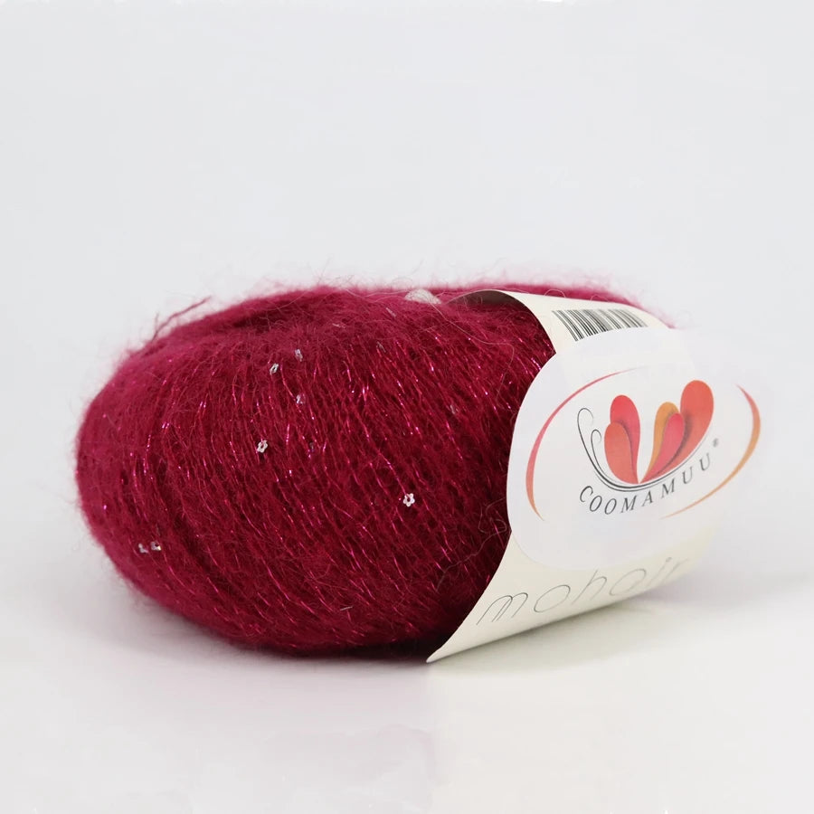 25G Sequins Mohair Yarn Soft Gold Silver Thread Sparkly Thin Wool Yarn for Hand Knitting Silk Thread Fashion Spandex Yarns