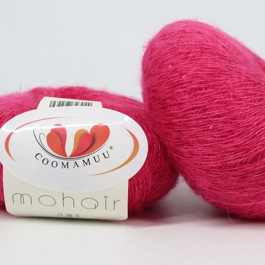 25G Sequins Mohair Yarn Soft Gold Silver Thread Sparkly Thin Wool Yarn for Hand Knitting Silk Thread Fashion Spandex Yarns