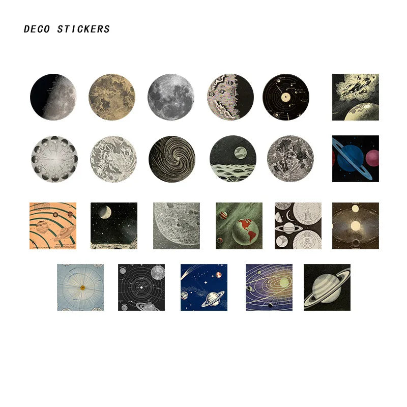 46pcs Per Pack Vintage Series Mini Boxed Stickers Guitar Skateboard Decoration Scrapbook Sticker Phone Case Decor