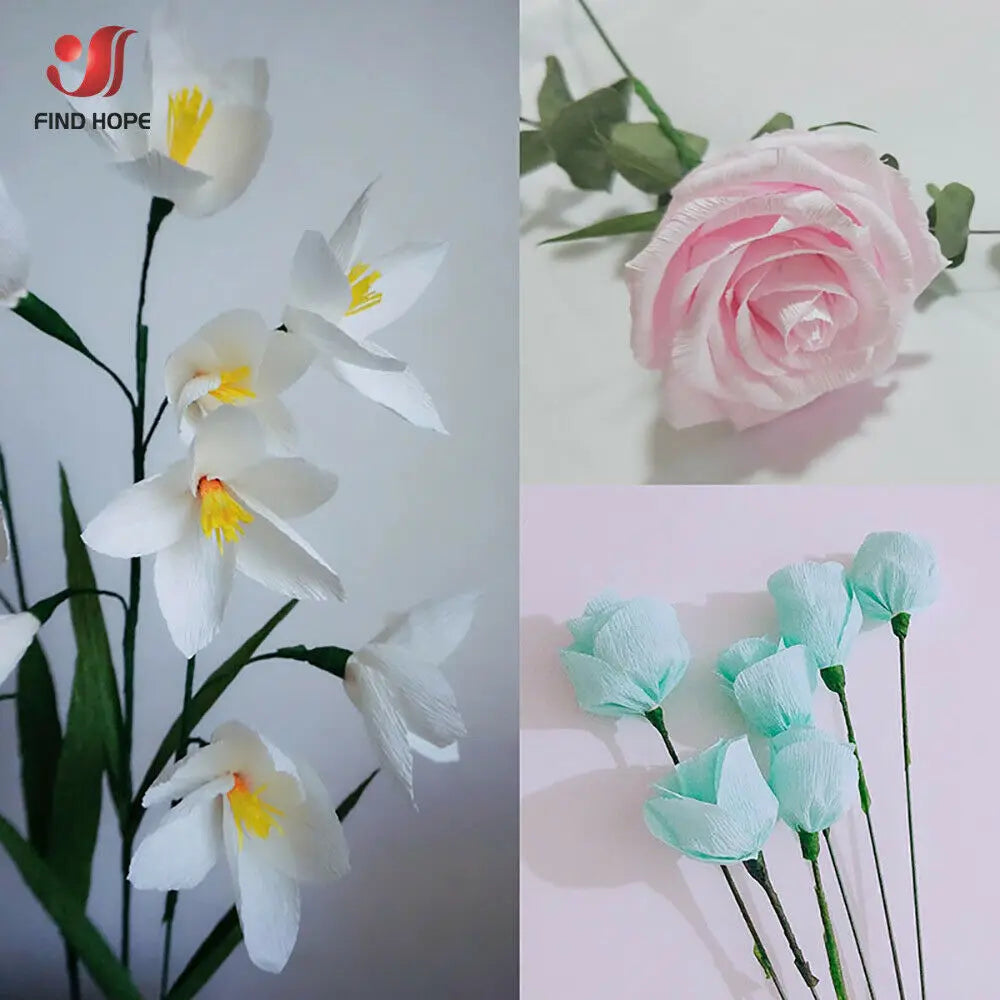 9.8"x8ft(25cm*250cm) Crinkled Crepe Paper Gifts Flower Wrapping Wedding Festive Party Decoration DIY Fold Scrapbooking Crafts