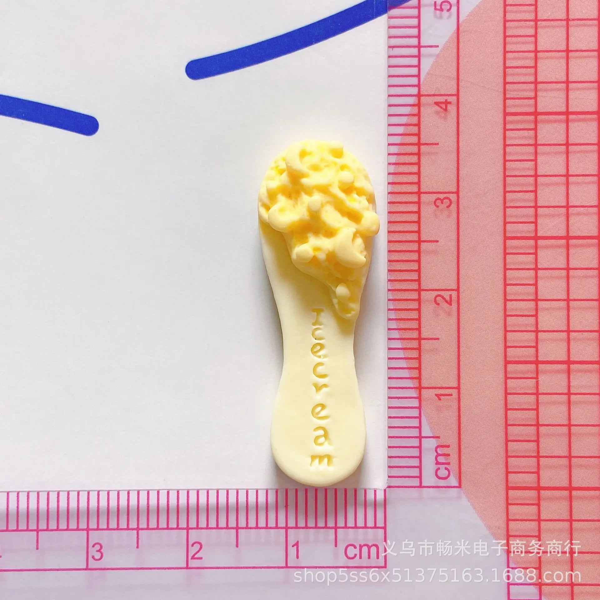 100pcs Macaron Simulation Ice Cream Spoon Flat Back Resin Cabochon Mini Food Scrapbook Craft DIY Miniature Dollhouse Accessories