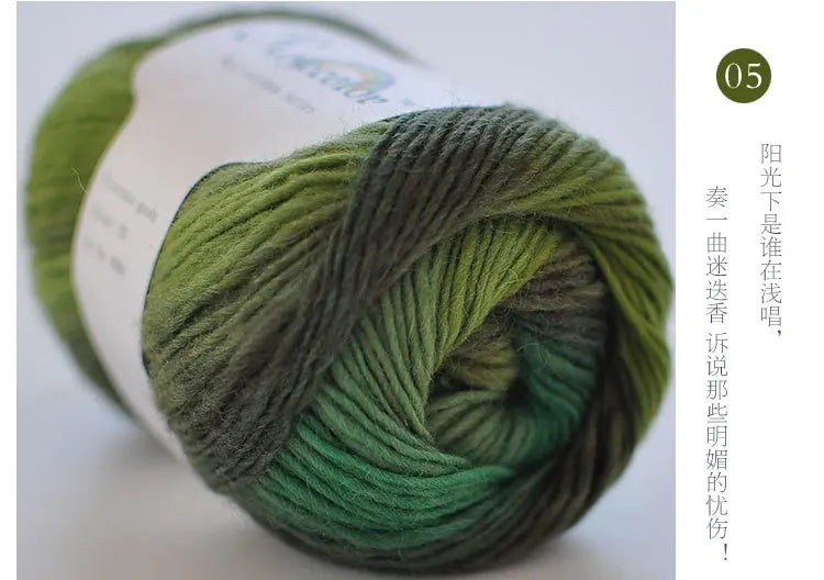 100% Wool Yarn Rainbow Color for Hand Knitting Crochet Hand-Woven Thickness Woolen Yarn Woolen Yarn Crocheting Shawl Thread