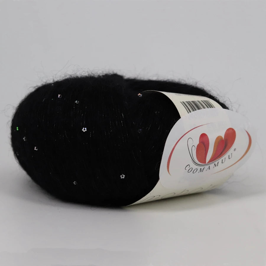 25G Sequins Mohair Yarn Soft Gold Silver Thread Sparkly Thin Wool Yarn for Hand Knitting Silk Thread Fashion Spandex Yarns