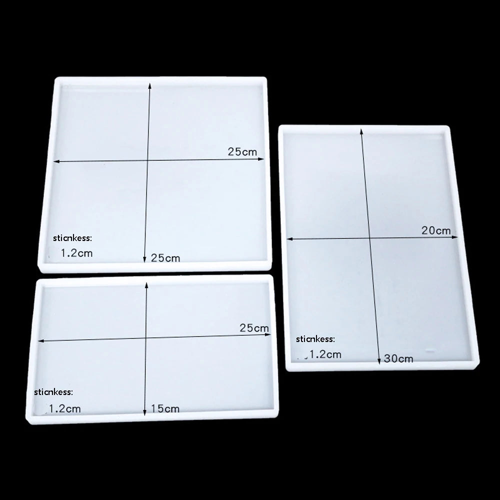 Super Big rectangle Square Coaster Silicone Mold Large Fluid Arts Coaster Making Epoxy Resin mold Crafts Make Your Own Coaster