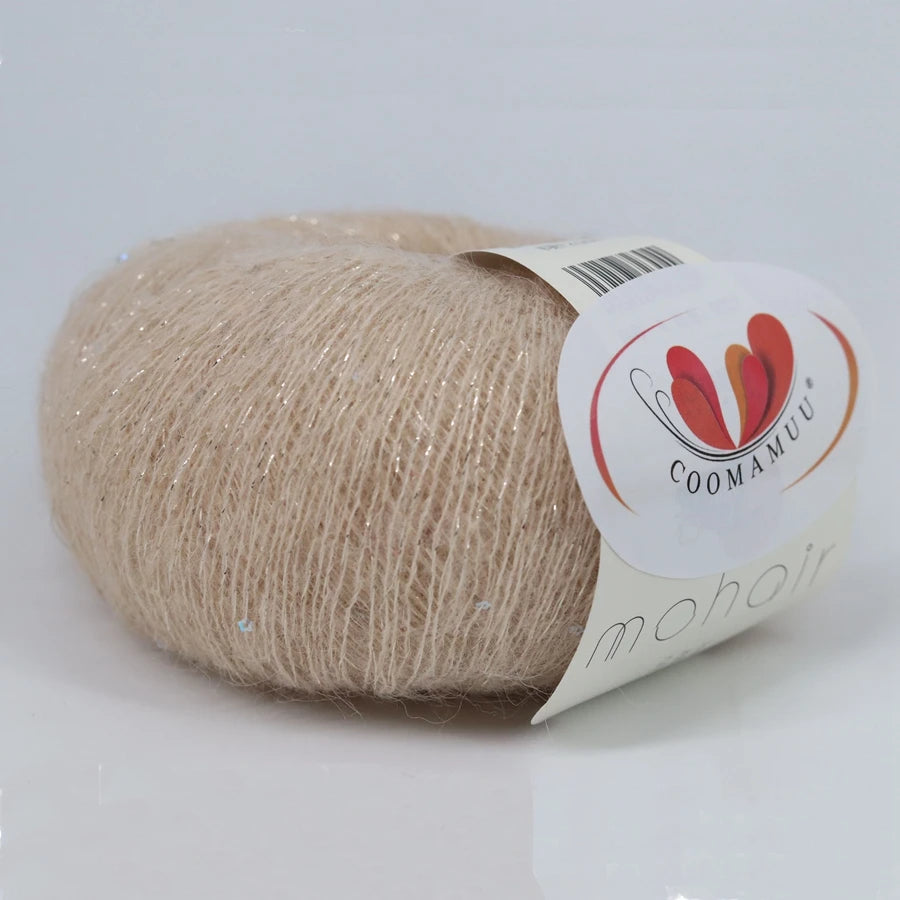 25G Sequins Mohair Yarn Soft Gold Silver Thread Sparkly Thin Wool Yarn for Hand Knitting Silk Thread Fashion Spandex Yarns