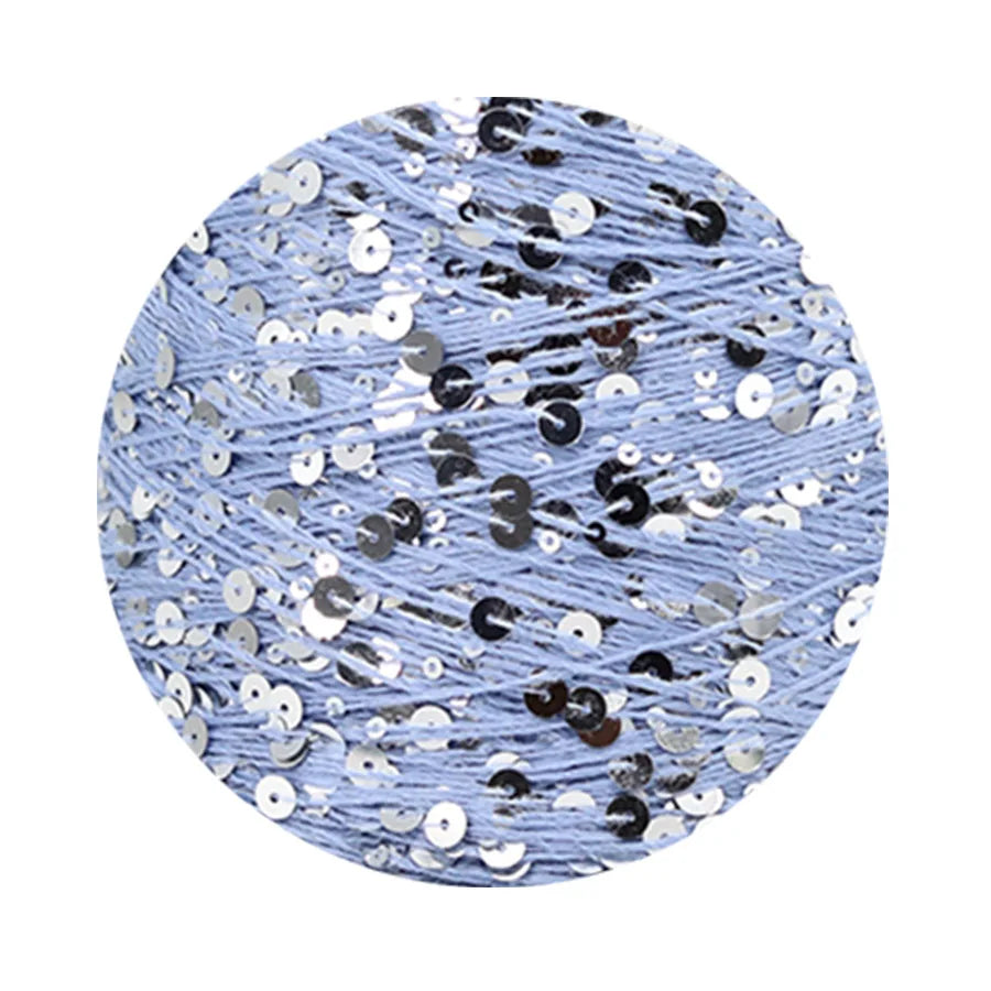 COOMAMUU 50/Ball пряжа 140M Hand Knitting Cotton Yarn 3mm+6mm Sequins Yarn DIY for Woman Woollen Sweater Hat Scarf Supplier