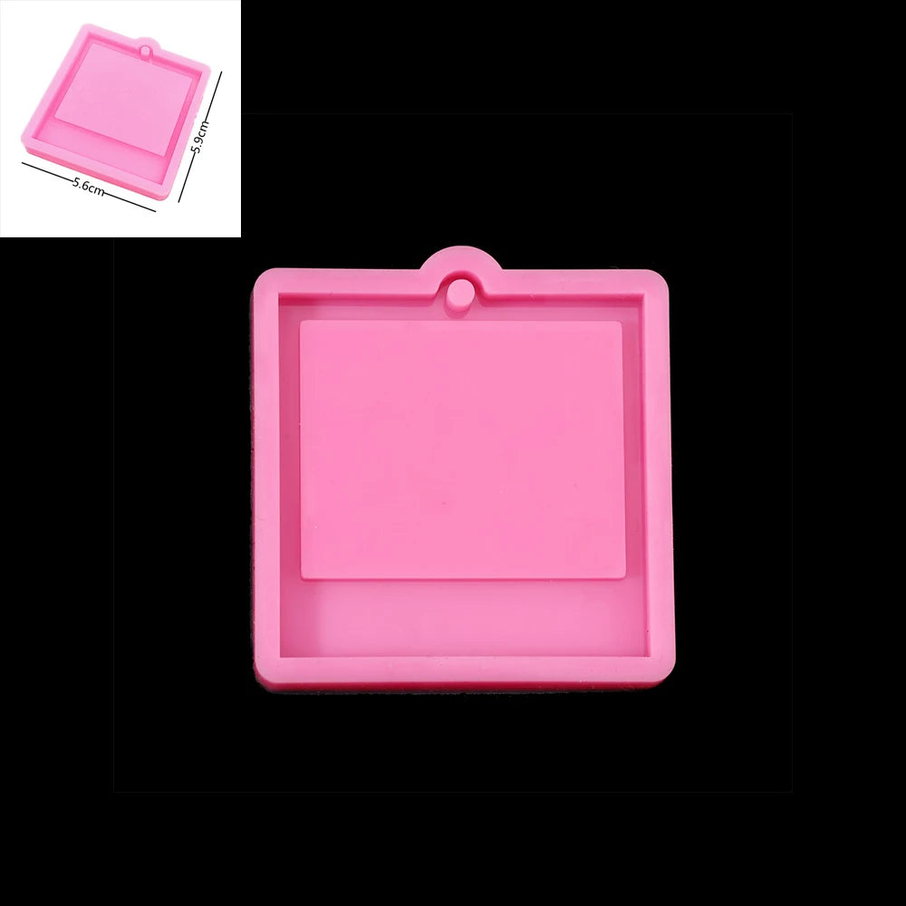 Photo Frame Epoxy Resin Mold Keychains Charms Pendant Silicone Mould For DIY Epoxy Resin Molds Crafts Jewelry Making Accessories