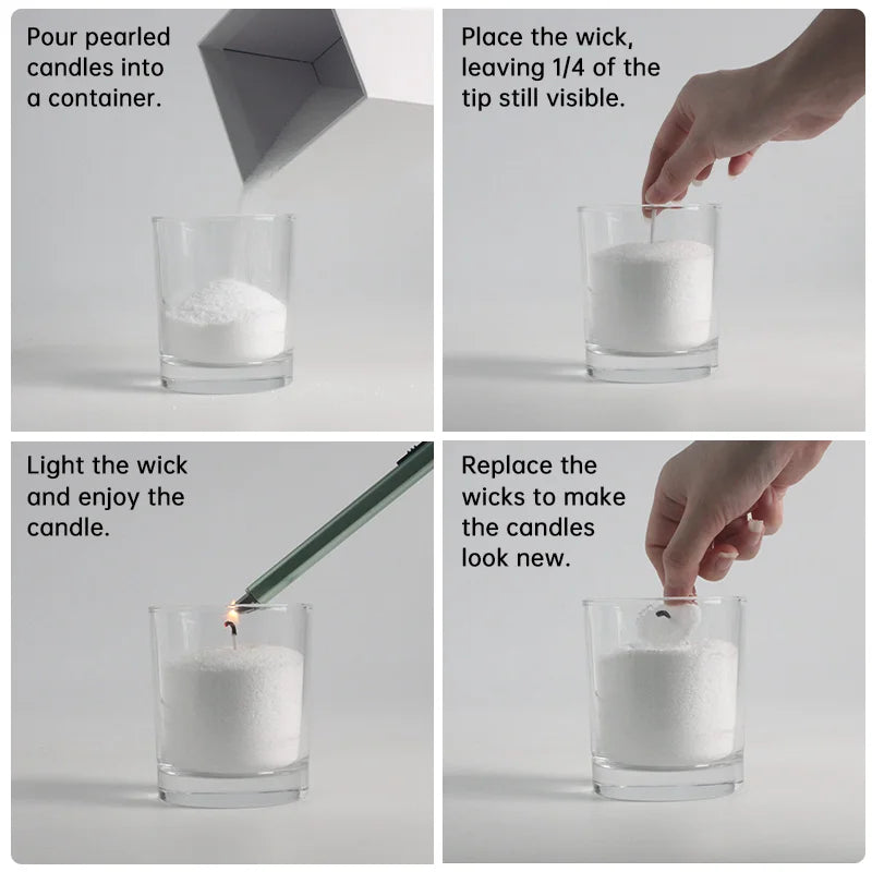 Hot Sales Aromatherapy Essential Oil Palm Wax Plant Based Powder Candle Granulated Candle Wax with Wicks