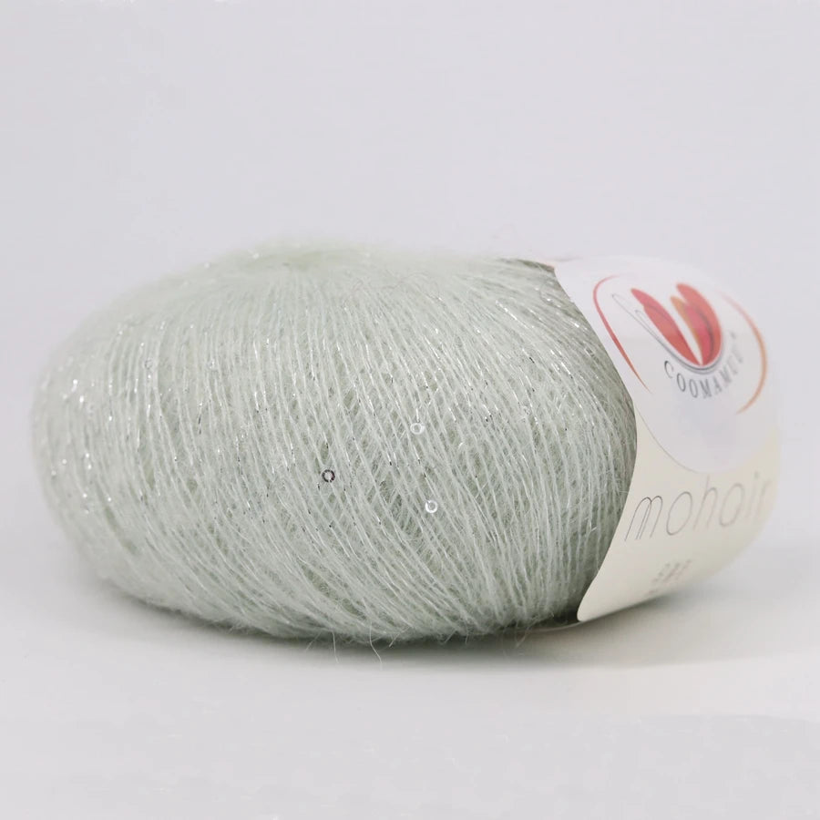 25G Sequins Mohair Yarn Soft Gold Silver Thread Sparkly Thin Wool Yarn for Hand Knitting Silk Thread Fashion Spandex Yarns