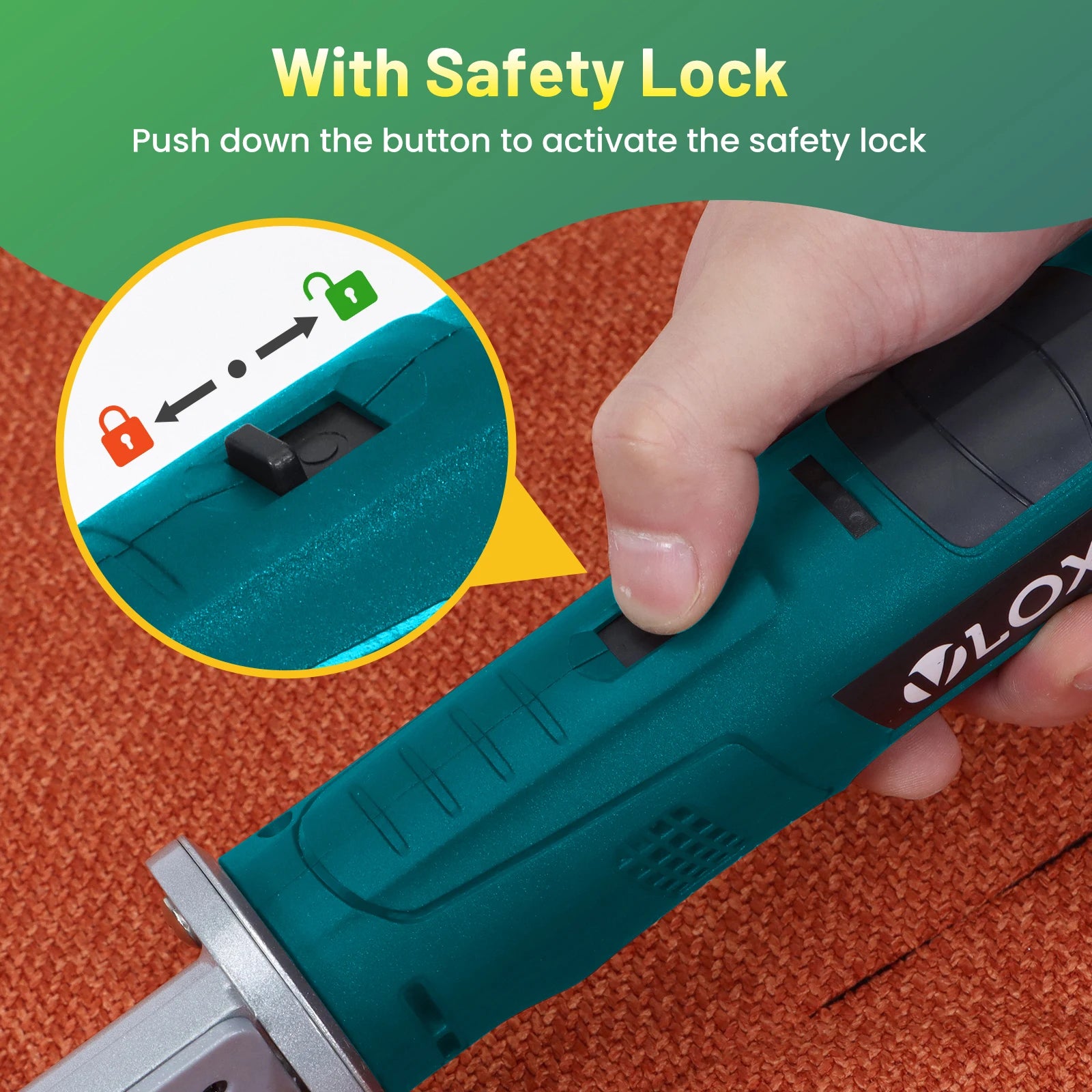 Cordless Electric Scissors 33mm Thickness Cutting Lithium Ion Powered Round Knife for Leather Cloth Carpet & Fabric Cutting