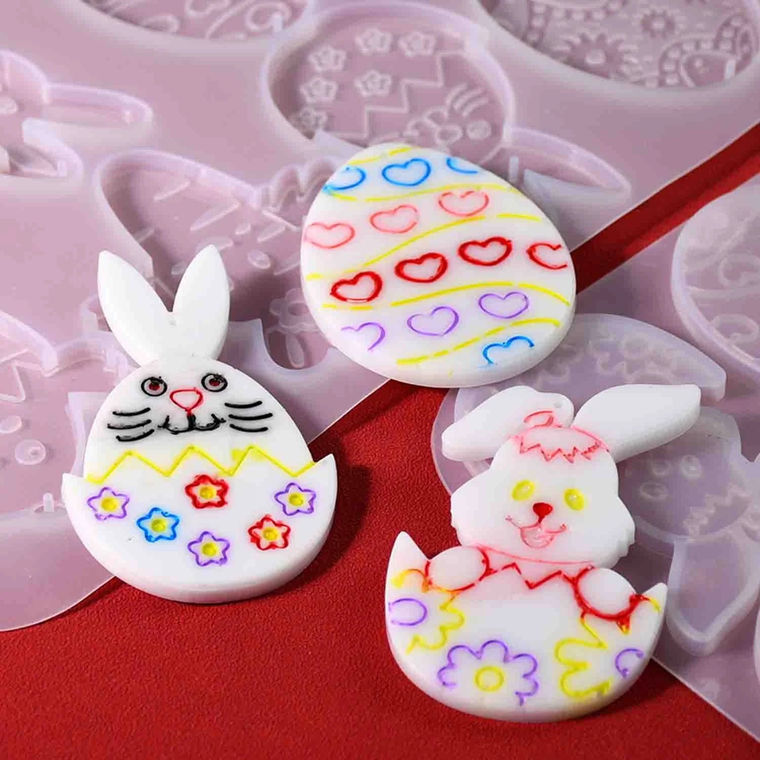 Easter Egg Rabbit Full-page Hanging Silicone Mold Pendant Decoration, DIY Handicraft Enthusiast's Handicraft