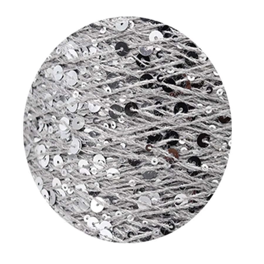 COOMAMUU 50/Ball пряжа 140M Hand Knitting Cotton Yarn 3mm+6mm Sequins Yarn DIY for Woman Woollen Sweater Hat Scarf Supplier