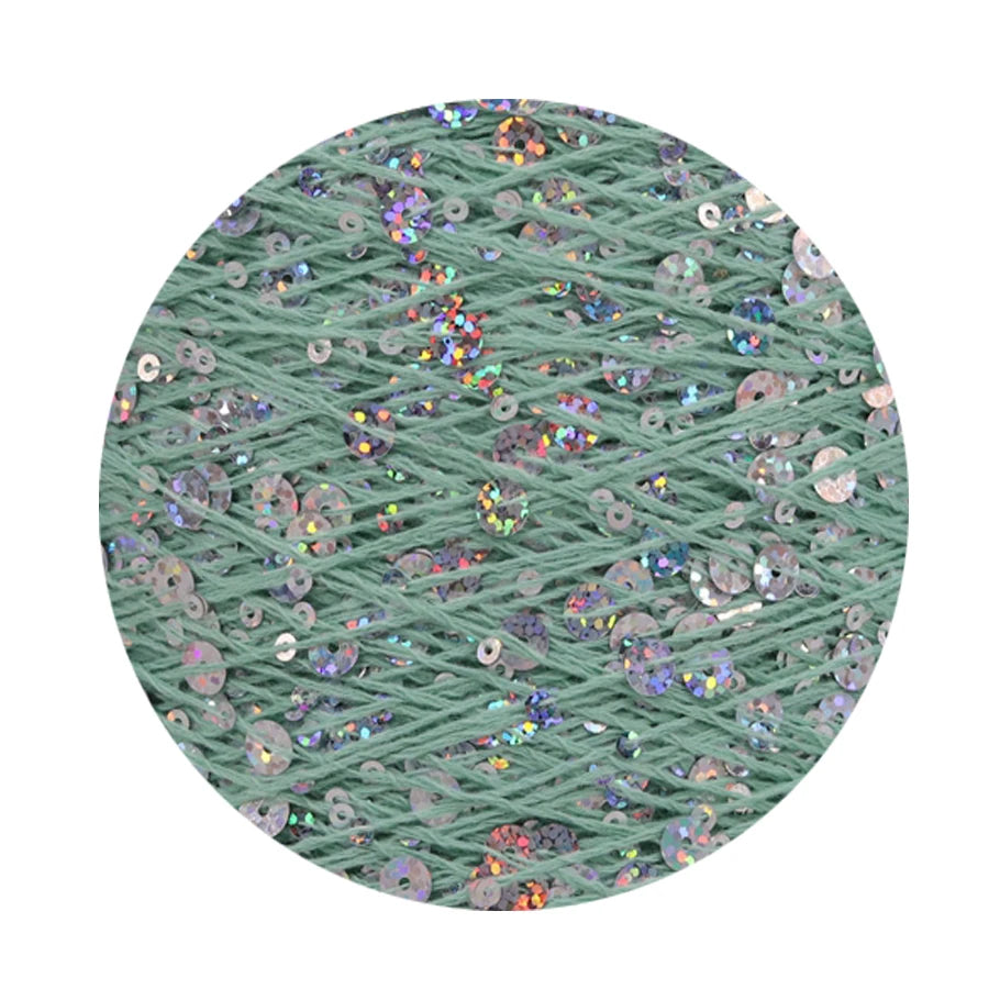 COOMAMUU 50/Ball пряжа 140M Hand Knitting Cotton Yarn 3mm+6mm Sequins Yarn DIY for Woman Woollen Sweater Hat Scarf Supplier