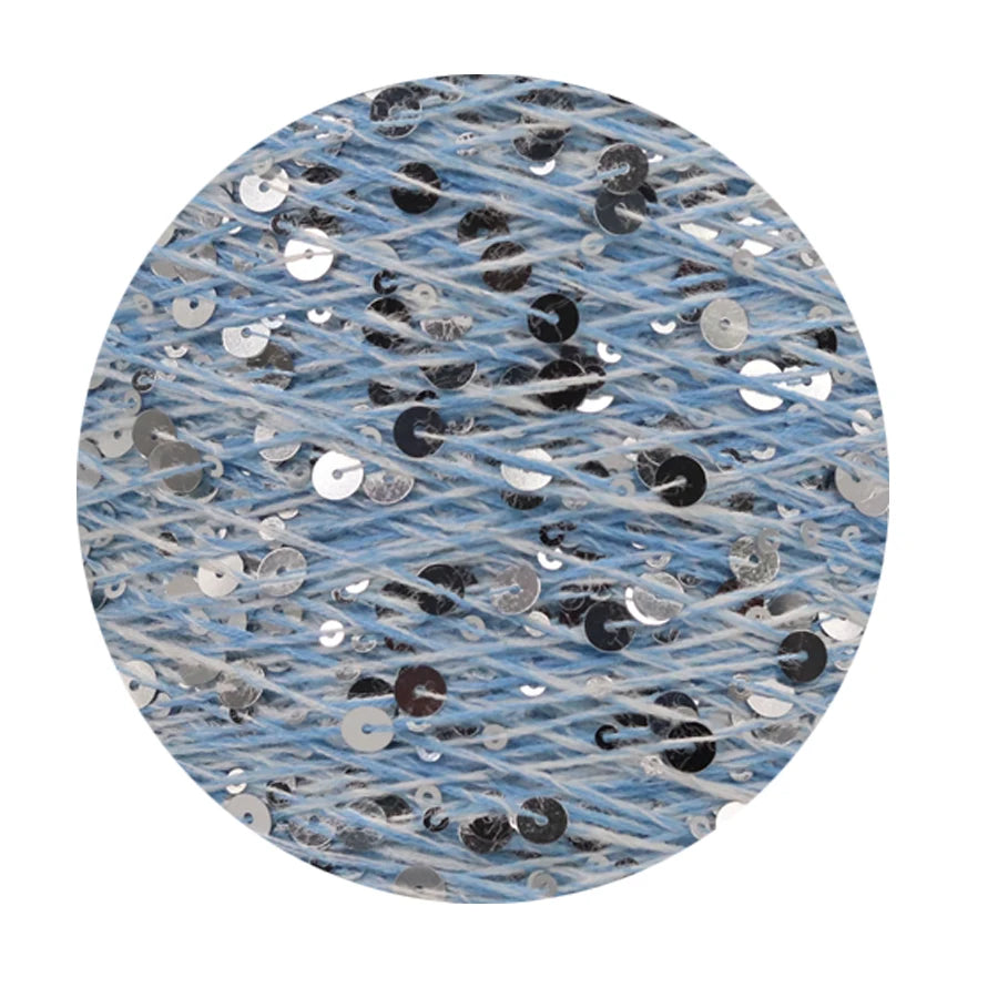 COOMAMUU 50/Ball пряжа 140M Hand Knitting Cotton Yarn 3mm+6mm Sequins Yarn DIY for Woman Woollen Sweater Hat Scarf Supplier