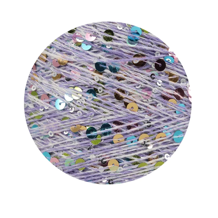 COOMAMUU 50/Ball пряжа 140M Hand Knitting Cotton Yarn 3mm+6mm Sequins Yarn DIY for Woman Woollen Sweater Hat Scarf Supplier