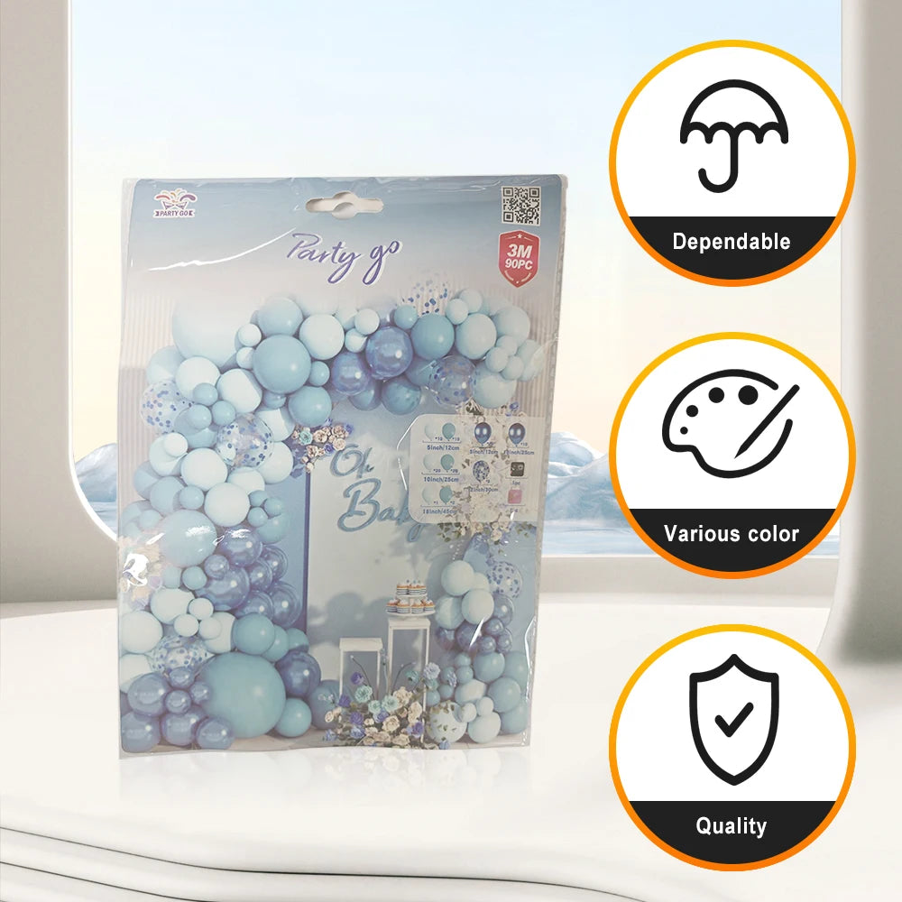 90 PCS REFRESH LOOKING  LATEX BALLOON  ARCH KIT for WEDDING, BIRTHDAY, ROMANTIC PROPOSAL