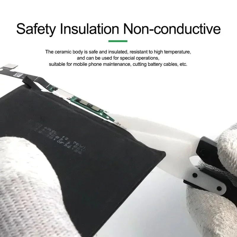 RELIFE RL-102 Insulated Ceramic Scissors High Hardness U-shaped Scissors for Mobile Phone Repair Tools Cutting Battery Cables