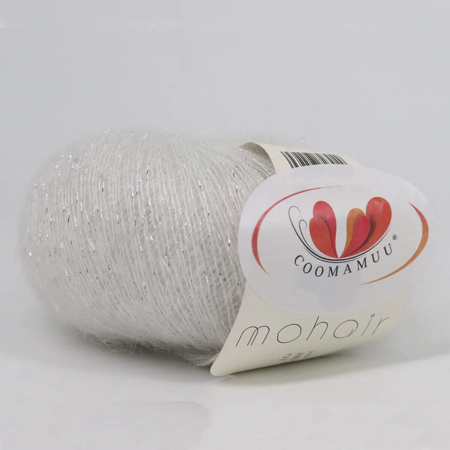 25G Sequins Mohair Yarn Soft Gold Silver Thread Sparkly Thin Wool Yarn for Hand Knitting Silk Thread Fashion Spandex Yarns