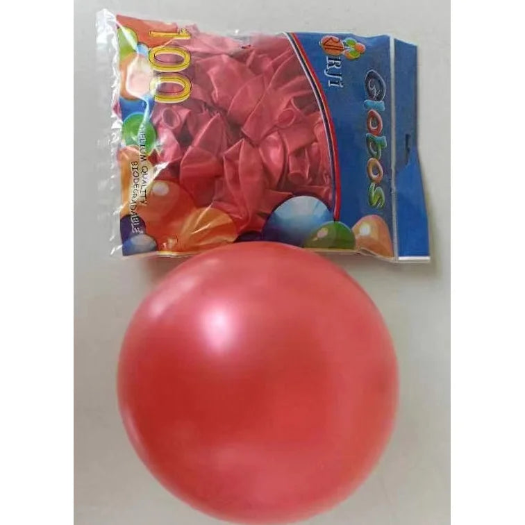 Matte Red Latex Balloons 10-Inch 100Pcs Party Decoration for Birthday Wedding Events by RJIX Brand, Circle Shape, Matte Finish,