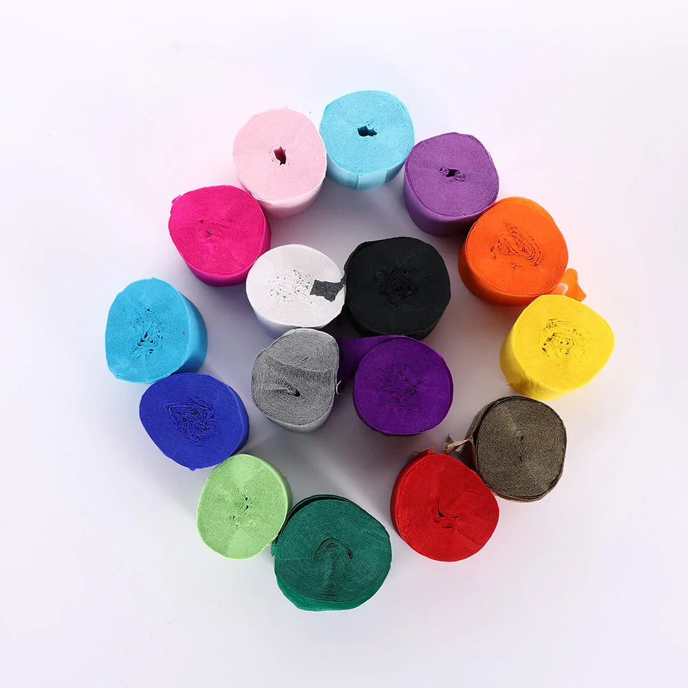 1 Roll 3.5cm*10m Decorative Origami Crinkled Crepe Paper Craft DIY Flower Make Wrapping Fold Scrapbooking Party Backdrop Decor