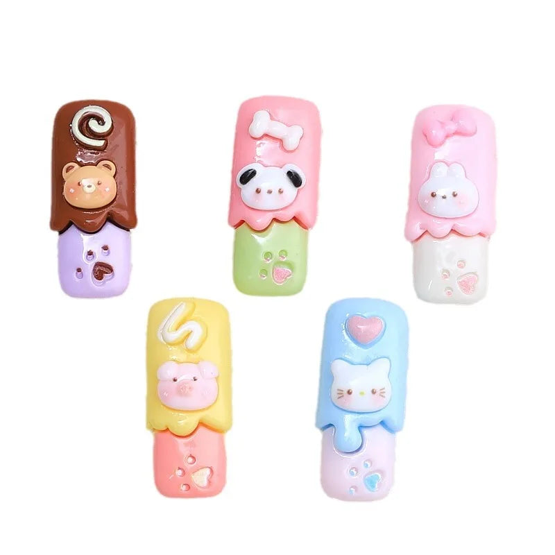100Pcs Simulation Cartoon Chocolate Bar Resin Cabochon Scrapbook for Phone Decoration DIY Jewelry Making Dollhouse Accessories