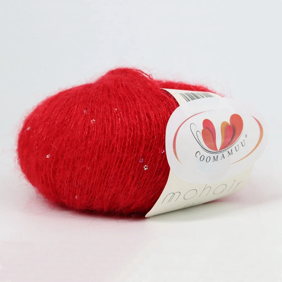 25G Sequins Mohair Yarn Soft Gold Silver Thread Sparkly Thin Wool Yarn for Hand Knitting Silk Thread Fashion Spandex Yarns