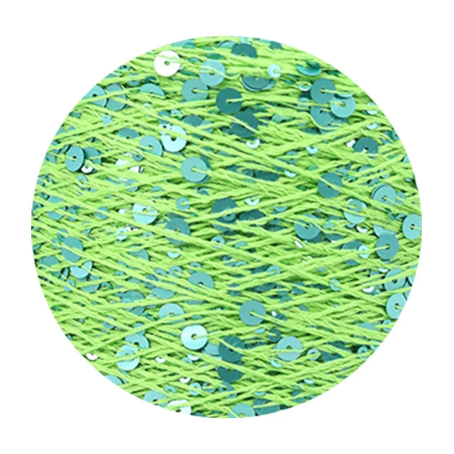 COOMAMUU 50/Ball пряжа 140M Hand Knitting Cotton Yarn 3mm+6mm Sequins Yarn DIY for Woman Woollen Sweater Hat Scarf Supplier