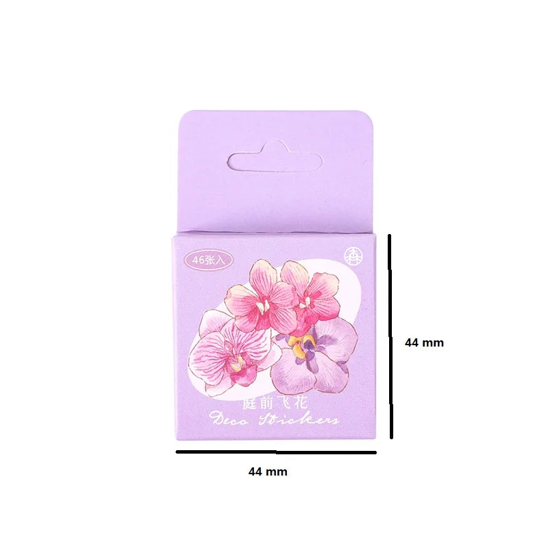 46pcs Per Pack Old Time Series Mini Boxed Stickers Retro Scrapbook Diary Sticker Set Notebook DIY Phone CaseLabel