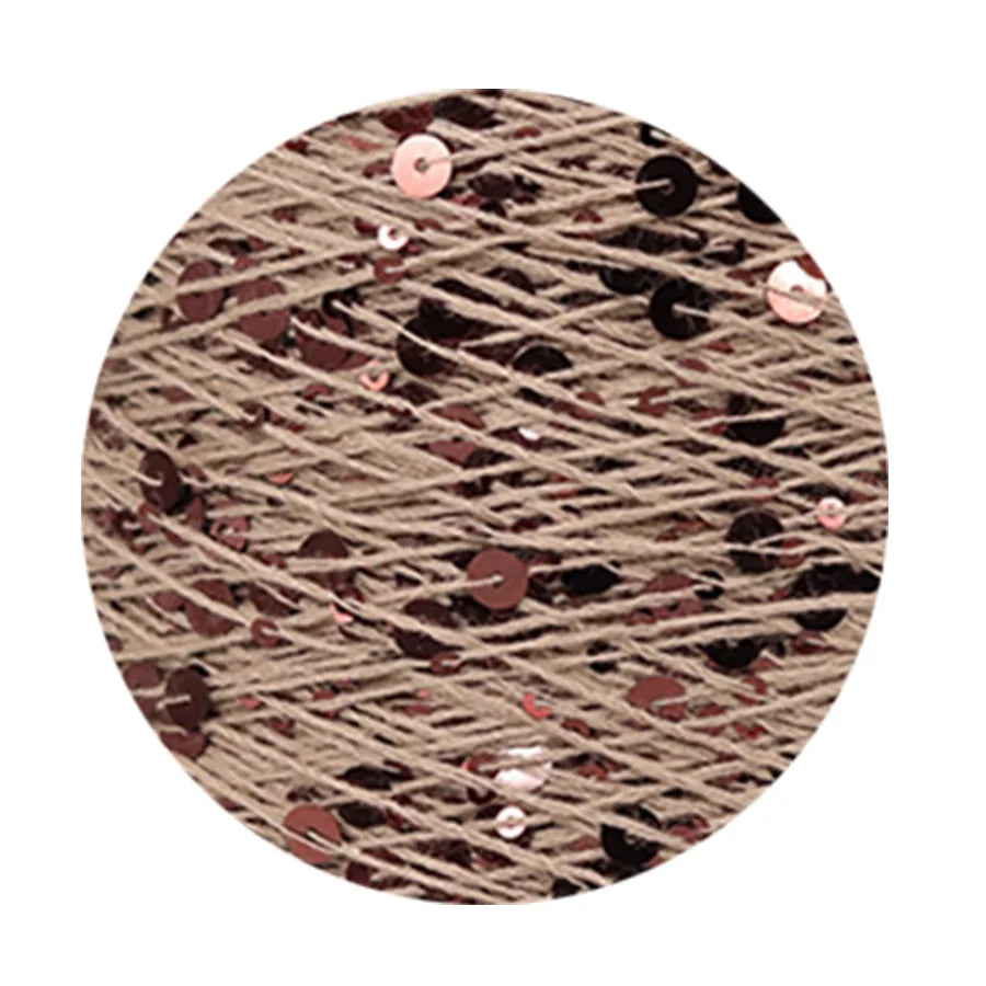 COOMAMUU 50/Ball пряжа 140M Hand Knitting Cotton Yarn 3mm+6mm Sequins Yarn DIY for Woman Woollen Sweater Hat Scarf Supplier