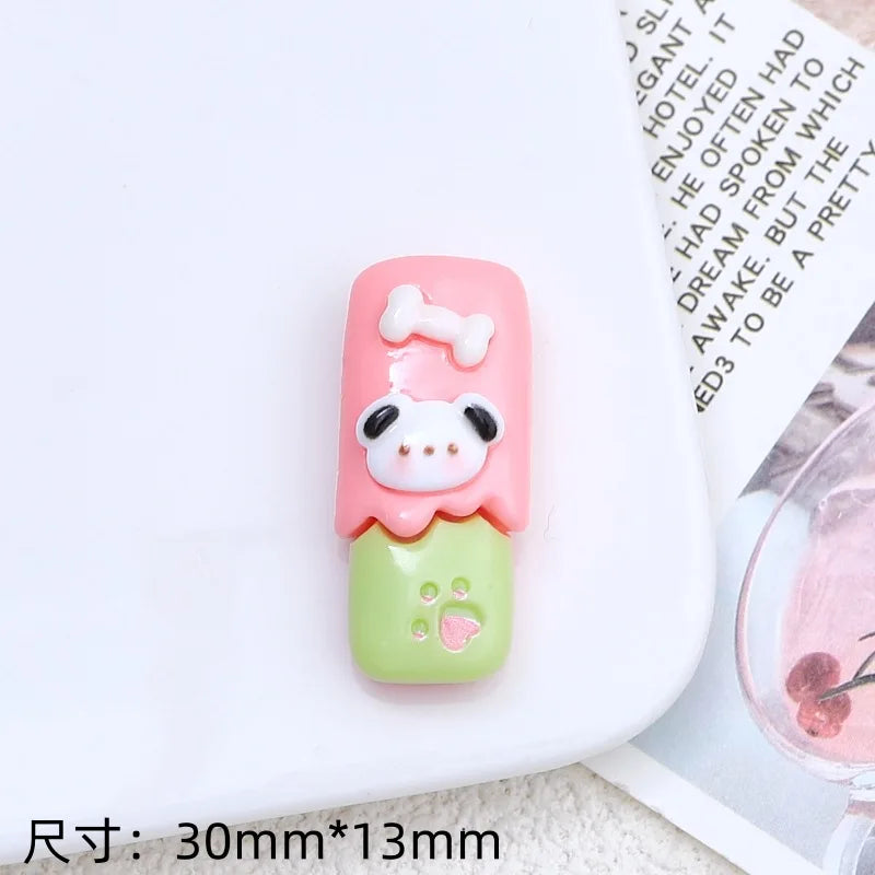 100Pcs Simulation Cartoon Chocolate Bar Resin Cabochon Scrapbook for Phone Decoration DIY Jewelry Making Dollhouse Accessories