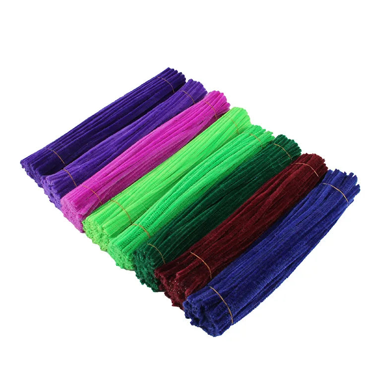 50pcs Chenille Stems Pipe Cleaners Kids Plush Stick Children's Educational Toys Handmade Art Materials Toys DIY Craft Supplies