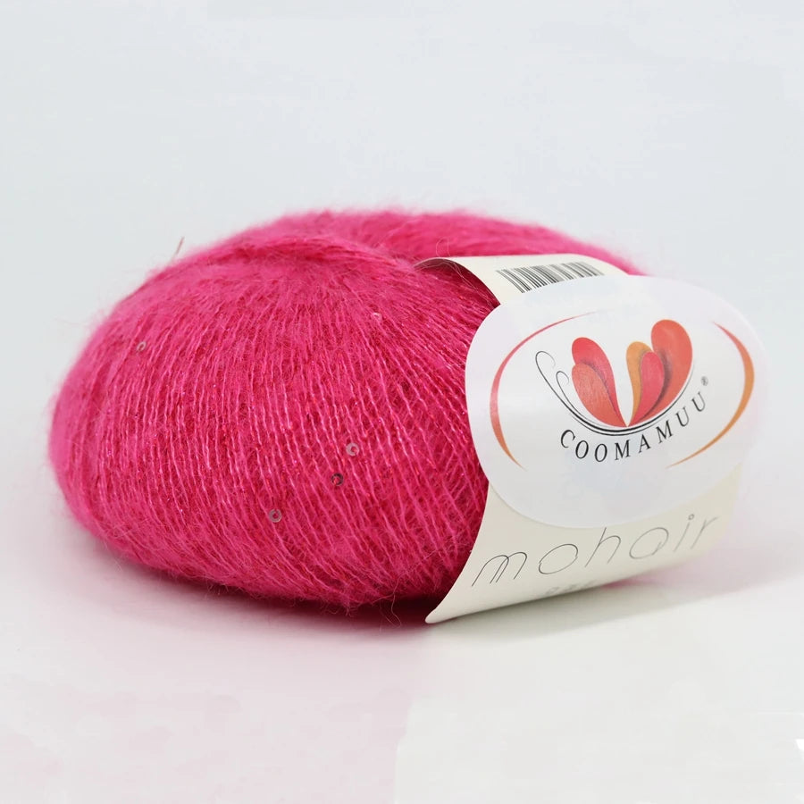 25G Sequins Mohair Yarn Soft Gold Silver Thread Sparkly Thin Wool Yarn for Hand Knitting Silk Thread Fashion Spandex Yarns