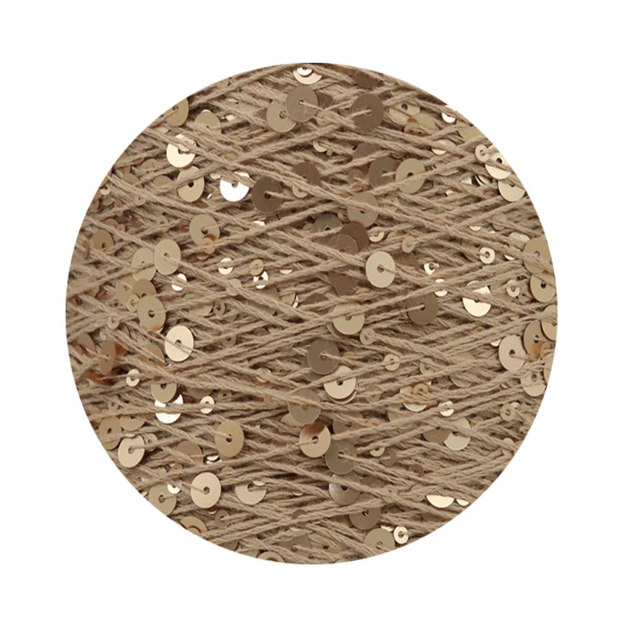 COOMAMUU 50/Ball пряжа 140M Hand Knitting Cotton Yarn 3mm+6mm Sequins Yarn DIY for Woman Woollen Sweater Hat Scarf Supplier