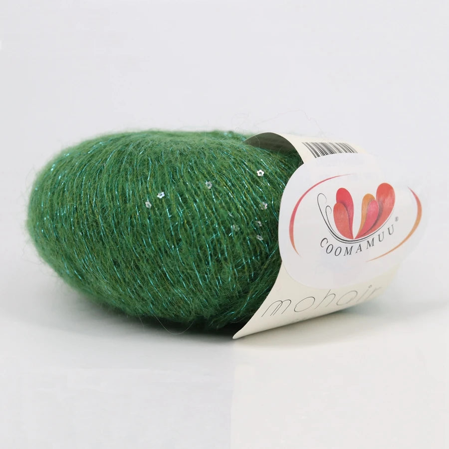 25G Sequins Mohair Yarn Soft Gold Silver Thread Sparkly Thin Wool Yarn for Hand Knitting Silk Thread Fashion Spandex Yarns