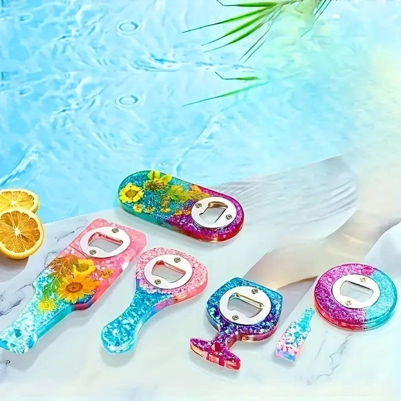 Bottle Opener Resin Mold Kit, Beer and Wine Bottle Opener Epoxy Resin Silicone Mold DIY Creative Tool