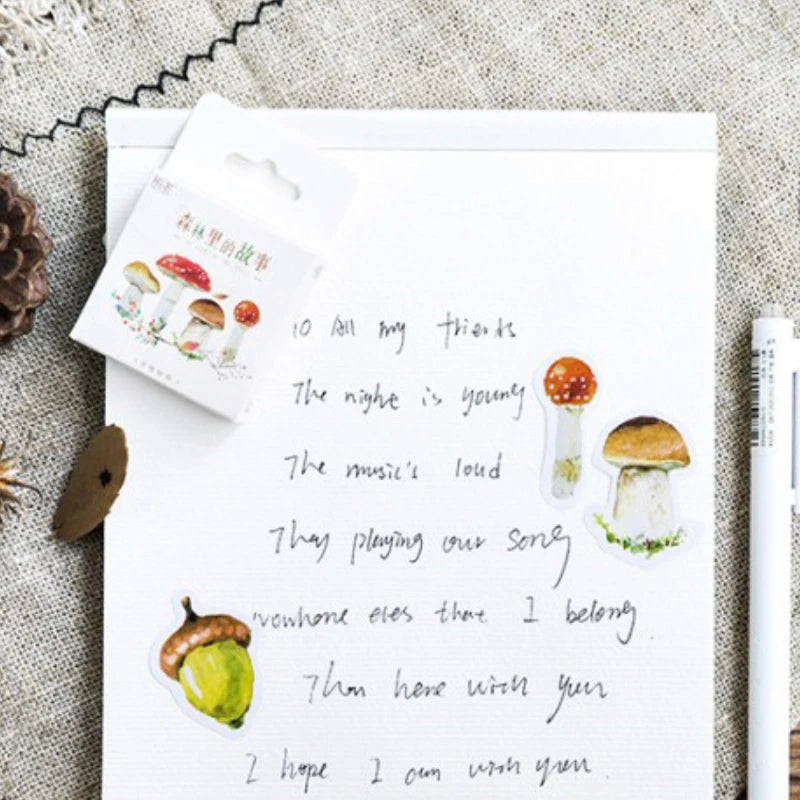 46pcs/box Cute the Story in the Forest Paper Label Stickers Decoration DIY Scrapbook Notebook Album Vintage Sticker Stationery