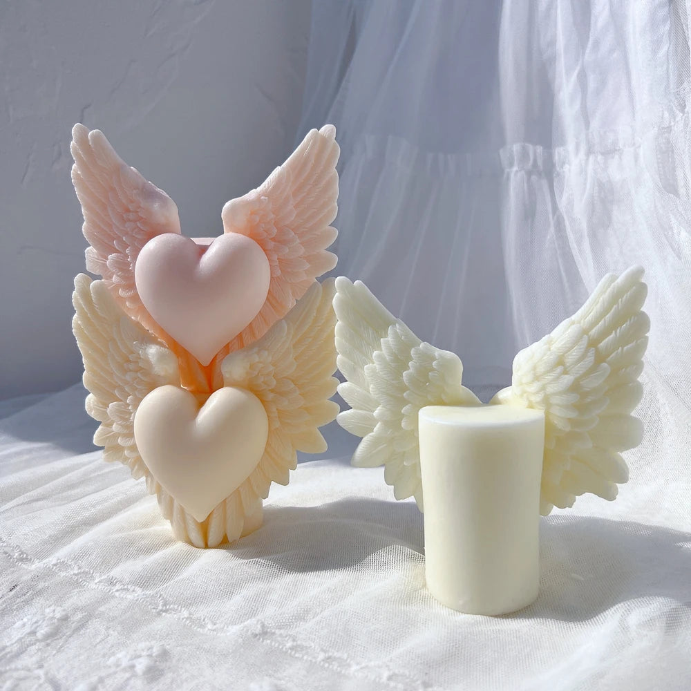 Heart Wing Silicone Mold Valentine's Day Gift Idea Angel Pillar Silicone Mold Home Decor Wedding Gift