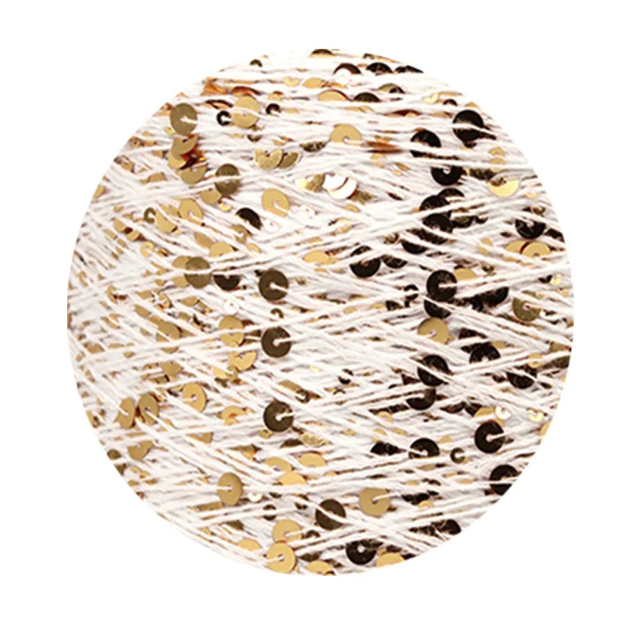 COOMAMUU 50/Ball пряжа 140M Hand Knitting Cotton Yarn 3mm+6mm Sequins Yarn DIY for Woman Woollen Sweater Hat Scarf Supplier