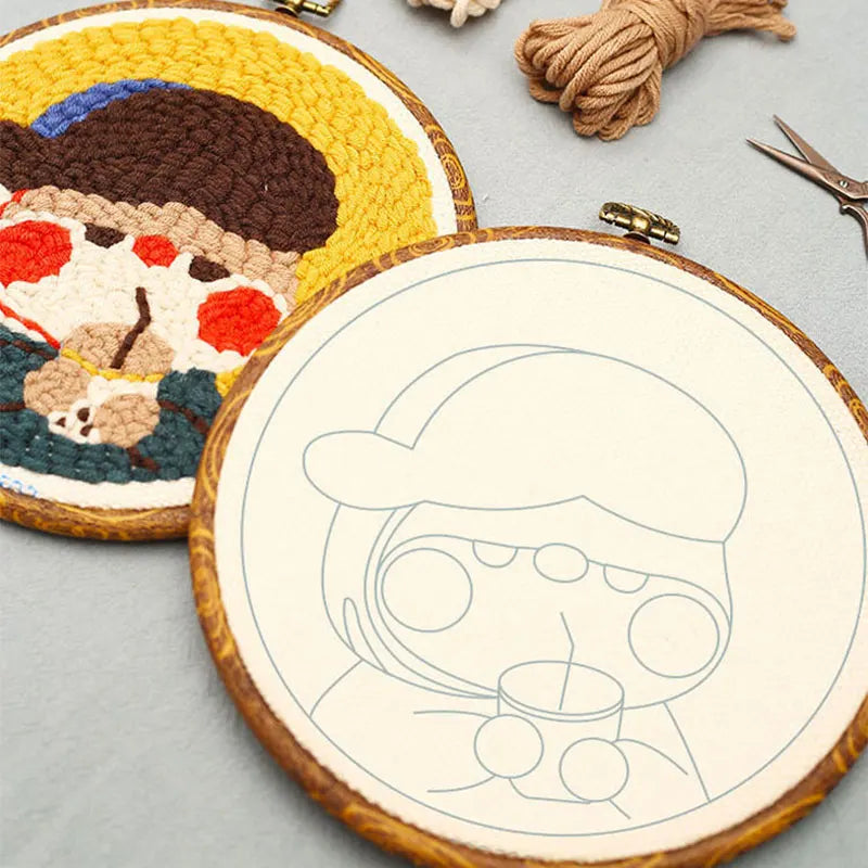 DIY Embroidery Kit Cartoon Punch Needle Stitching Craft Set Pattern Printed Needlework Cross Stitch Sewing Painting Home Decor