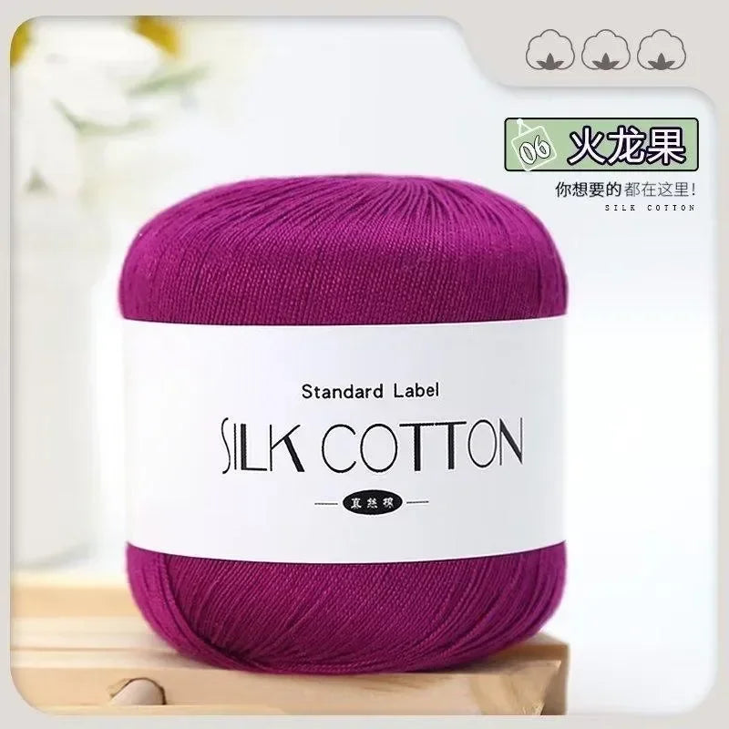 50g/PC Silk Lace Cotton Milk Crochet Yarn Baby Hand-Knitted Warm Soft Knitting Thread for Hand Knitting Supplies Cross Stitch