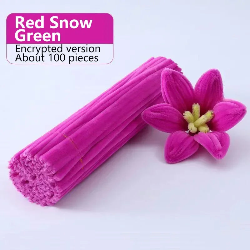 100pcs Chenille Stems Toys DIY Strips Twist Bar Anvil Wire Craft Pipe Creative Hobby Children Plush Stick Chenille Sticks